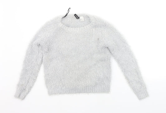Womens UK Size S Divided Grey Pullover Jumper