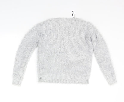 Womens UK Size S Divided Grey Pullover Jumper