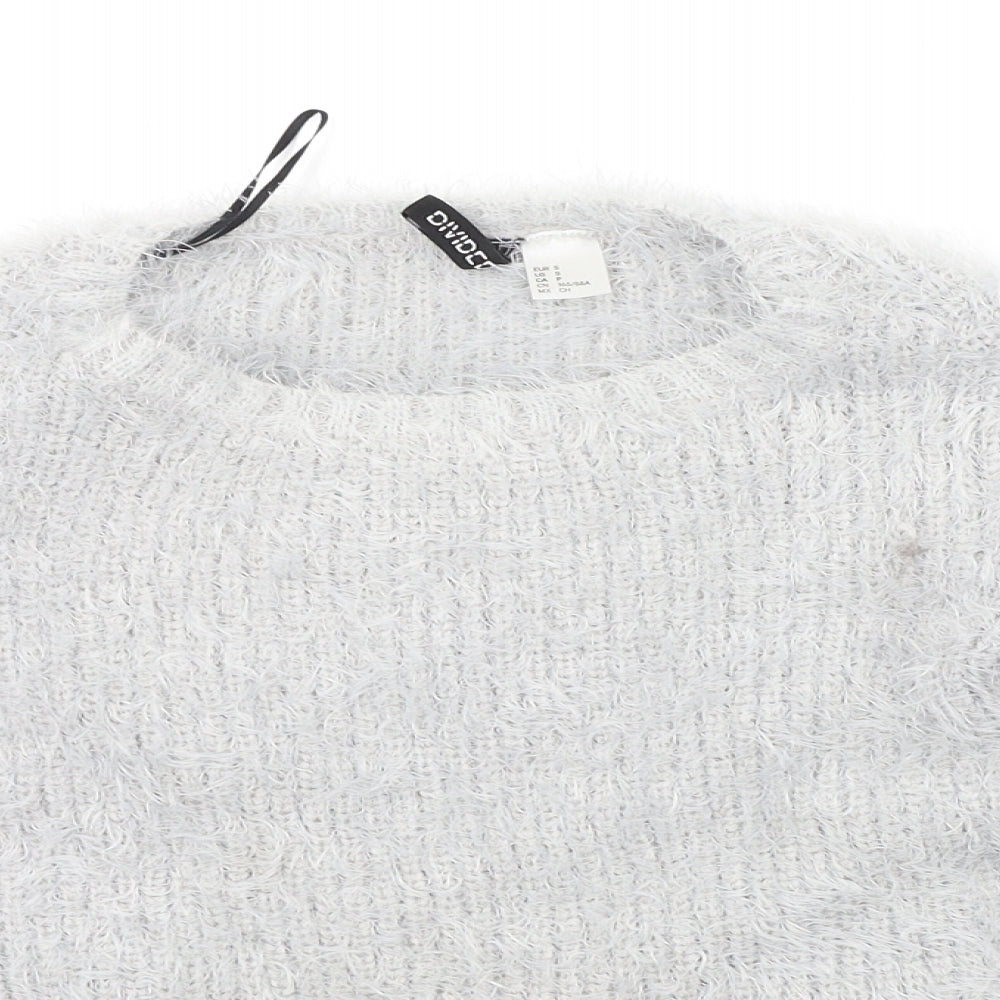 Womens UK Size S Divided Grey Pullover Jumper