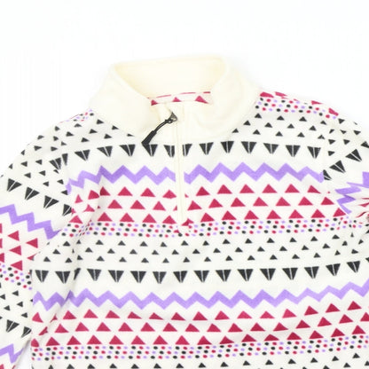 Winter Adventures Womens White Geometric  Pullover Jumper Size S