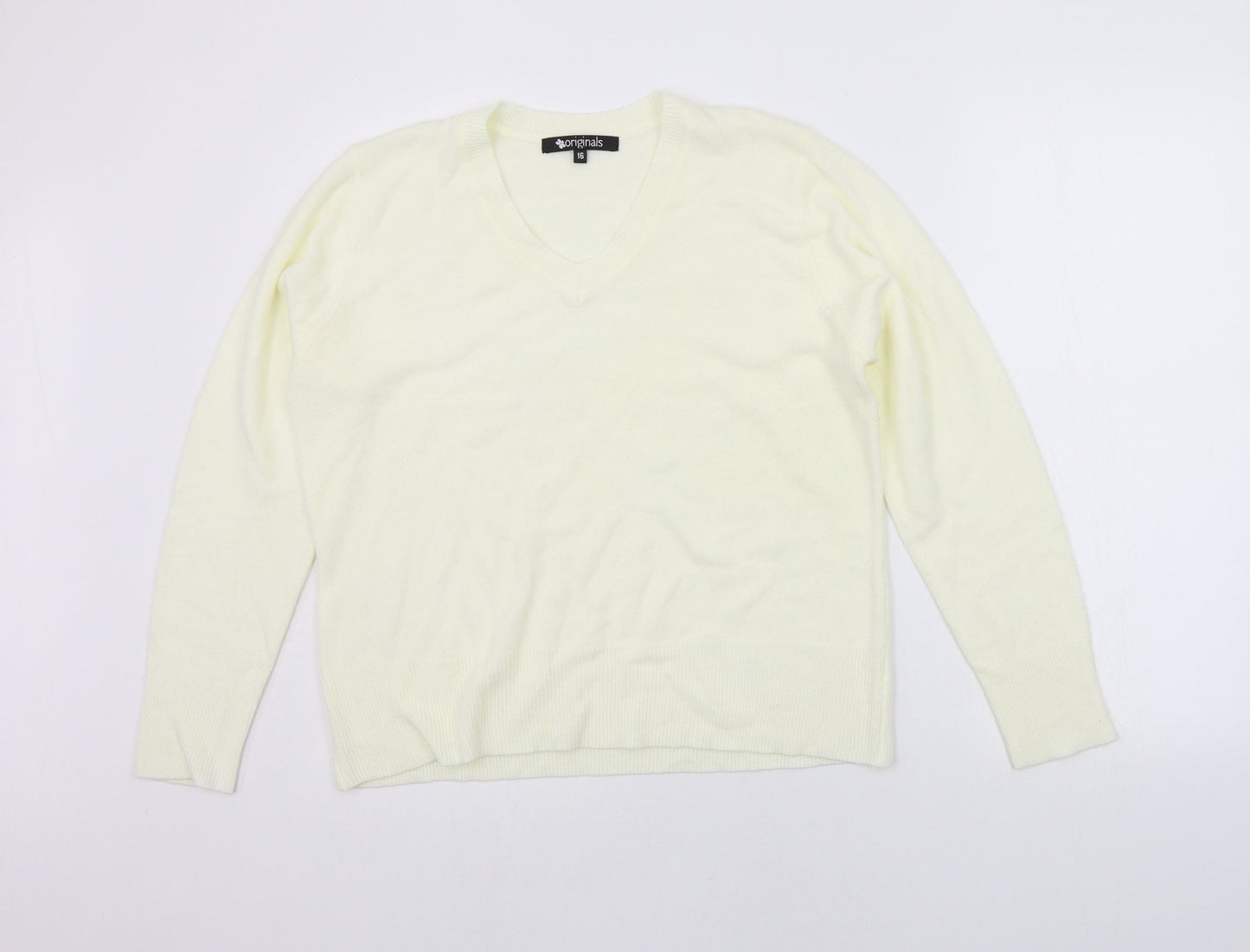 Womens UK Size 16 ORIGINALS Yellow Pullover Jumper
