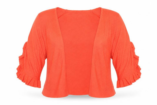 Front view of Matalan women’s orange cardigan jumper, size S