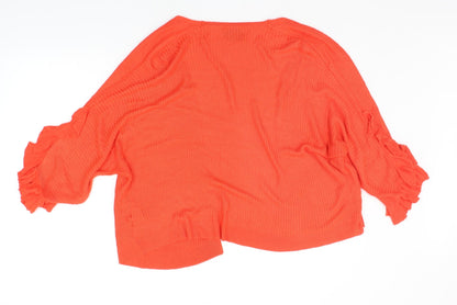 Womens UK Size S Matalan Orange Cardigan Jumper