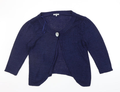 Womens UK Size XL Reflections Blue Cardigan Jumper