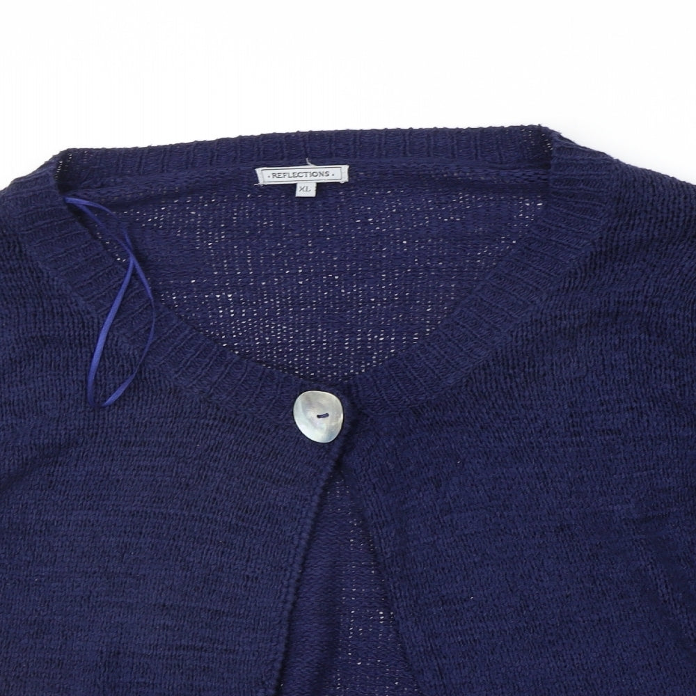 Womens UK Size XL Reflections Blue Cardigan Jumper