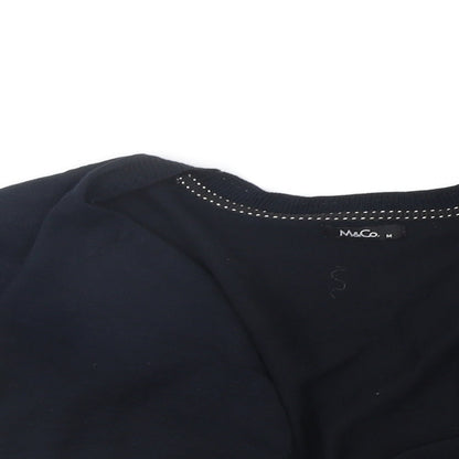 M&Co Womens Black   Cardigan Jumper Size M