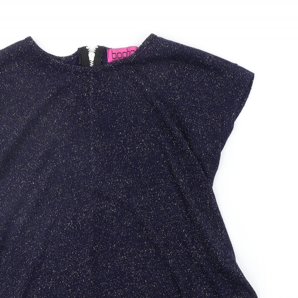 Boohoo Womens Blue   Basic Blouse Size 8