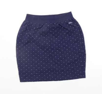 DASH Womens Blue Geometric  A-Line Skirt Size L