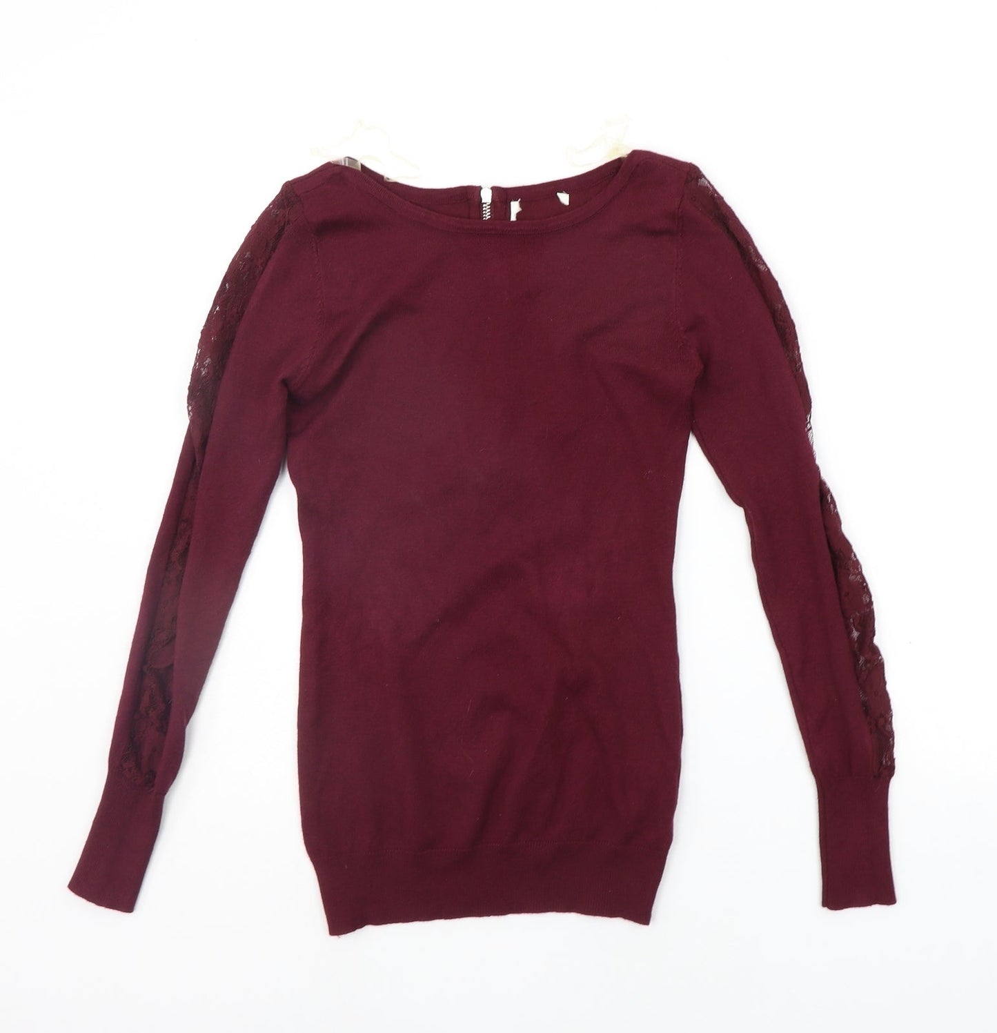 Womens UK Size 8 Apricot Purple Pullover Jumper