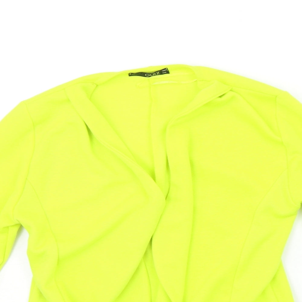 Womens UK Size 8 Quiz Yellow Cardigan Jumper