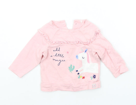 Mini Club Baby Pink   Pullover Jumper Size 6-9 Months  - UNICORN