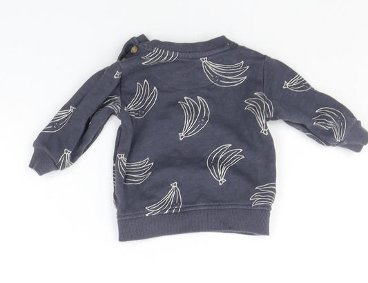 Marks and Spencer Baby Grey Geometric  Pullover Jumper Size 0-3 Months  - BANNANAS