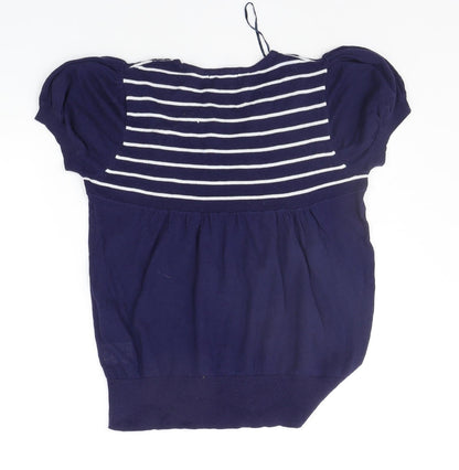 be beau Womens Blue Striped  Pullover Jumper Size 10  - SEQUIN