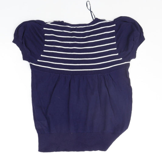 be beau Womens Blue Striped  Pullover Jumper Size 10  - SEQUIN