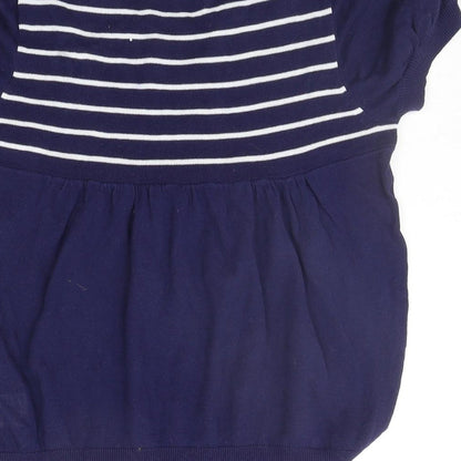 be beau Womens Blue Striped  Pullover Jumper Size 10  - SEQUIN