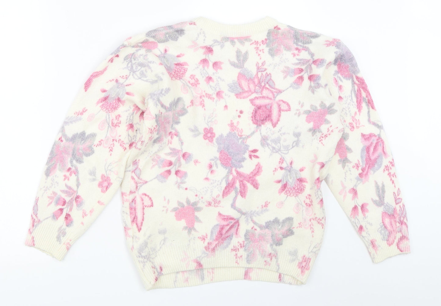 HONEY Womens Ivory Floral  Pullover Jumper One Size