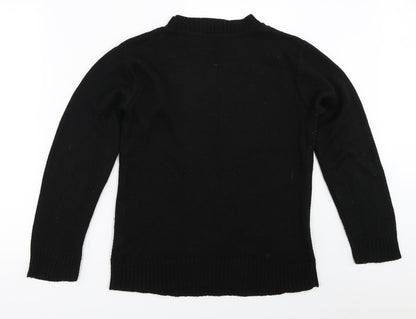 Dazzling Womens Black   Pullover Jumper Size M  - christmas reindeer rudolph