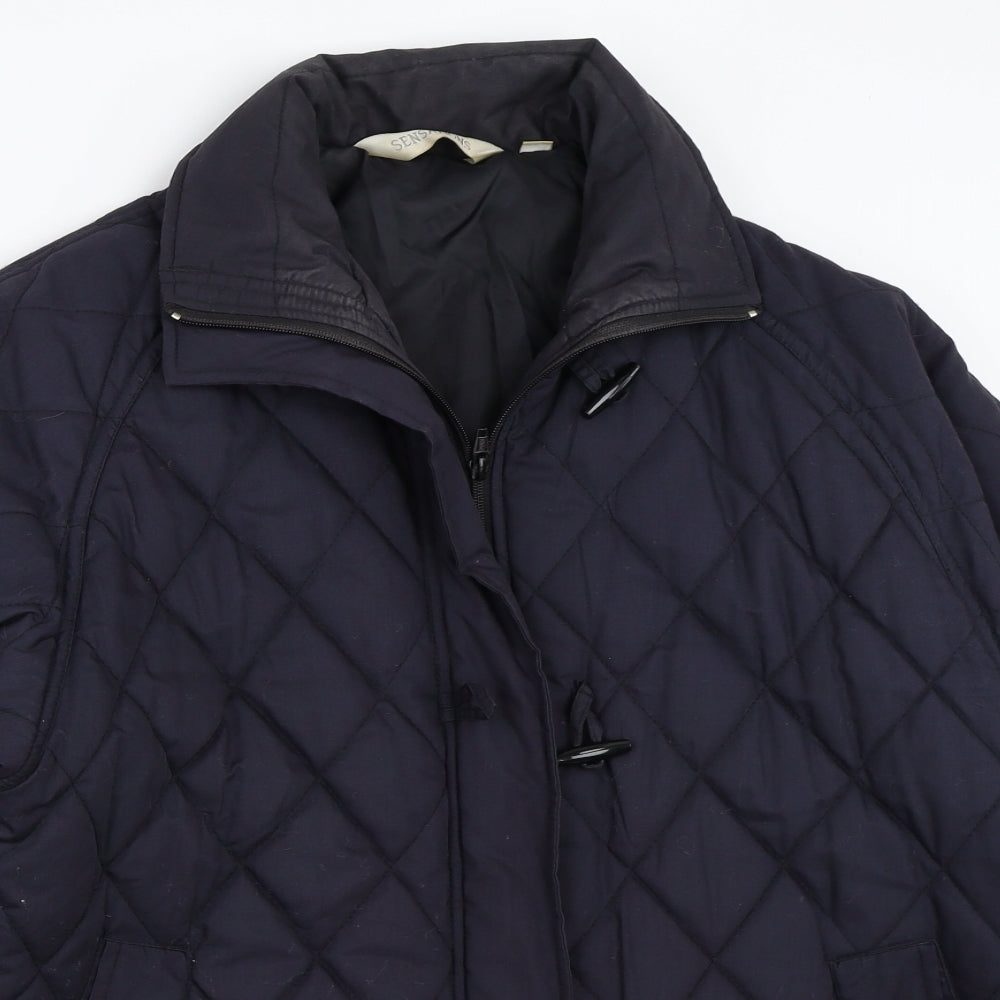 Womens UK Size 12 Sensations Blue Quilted Coat