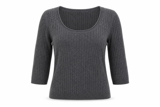 Front view of Autonomy women’s grey jumper, size UK 8