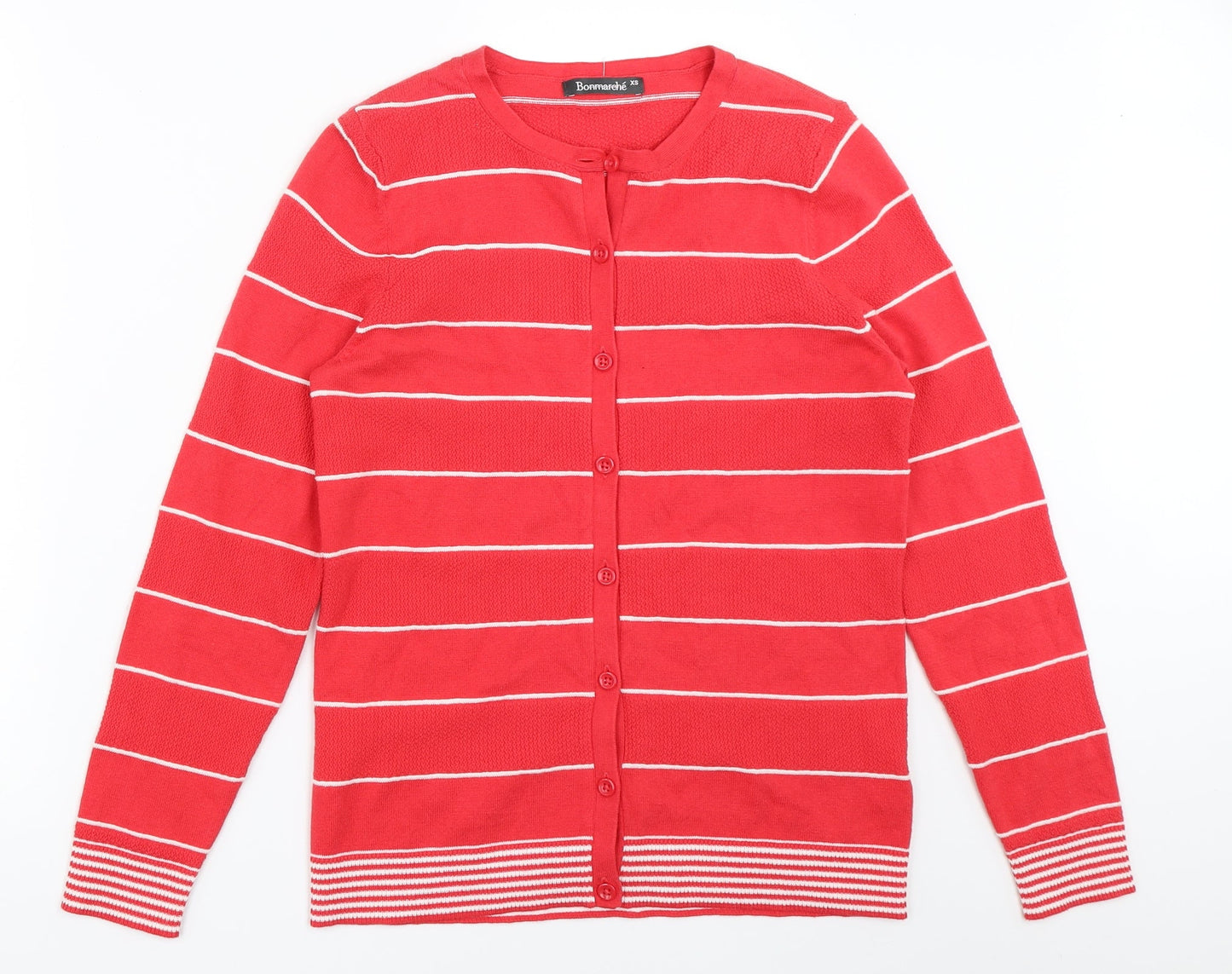 Womens UK Size XS Bonmarché Red Cardigan Jumper