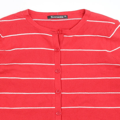 Womens UK Size XS Bonmarché Red Cardigan Jumper