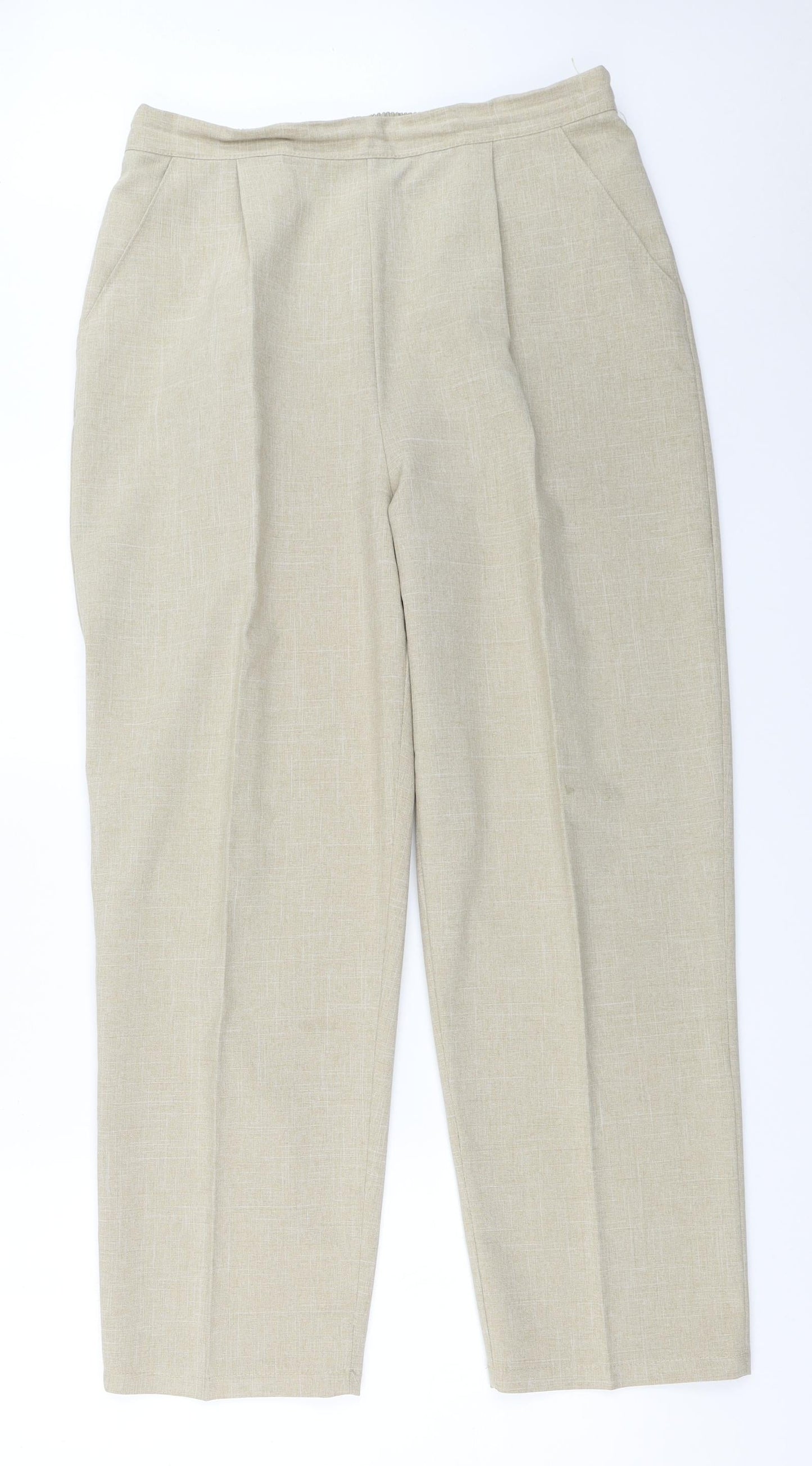 Womens UK Size 18 Preworn Regular Fit  Beige Trousers