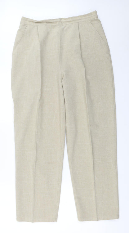 Womens UK Size 18 Preworn Regular Fit  Beige Trousers