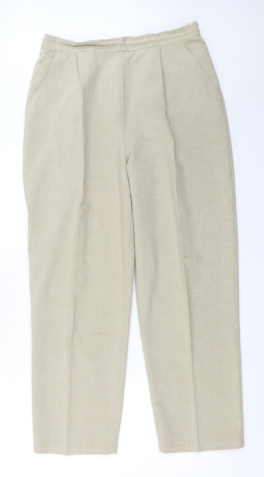 Womens UK Size 18 Preworn Regular Fit  Beige Trousers