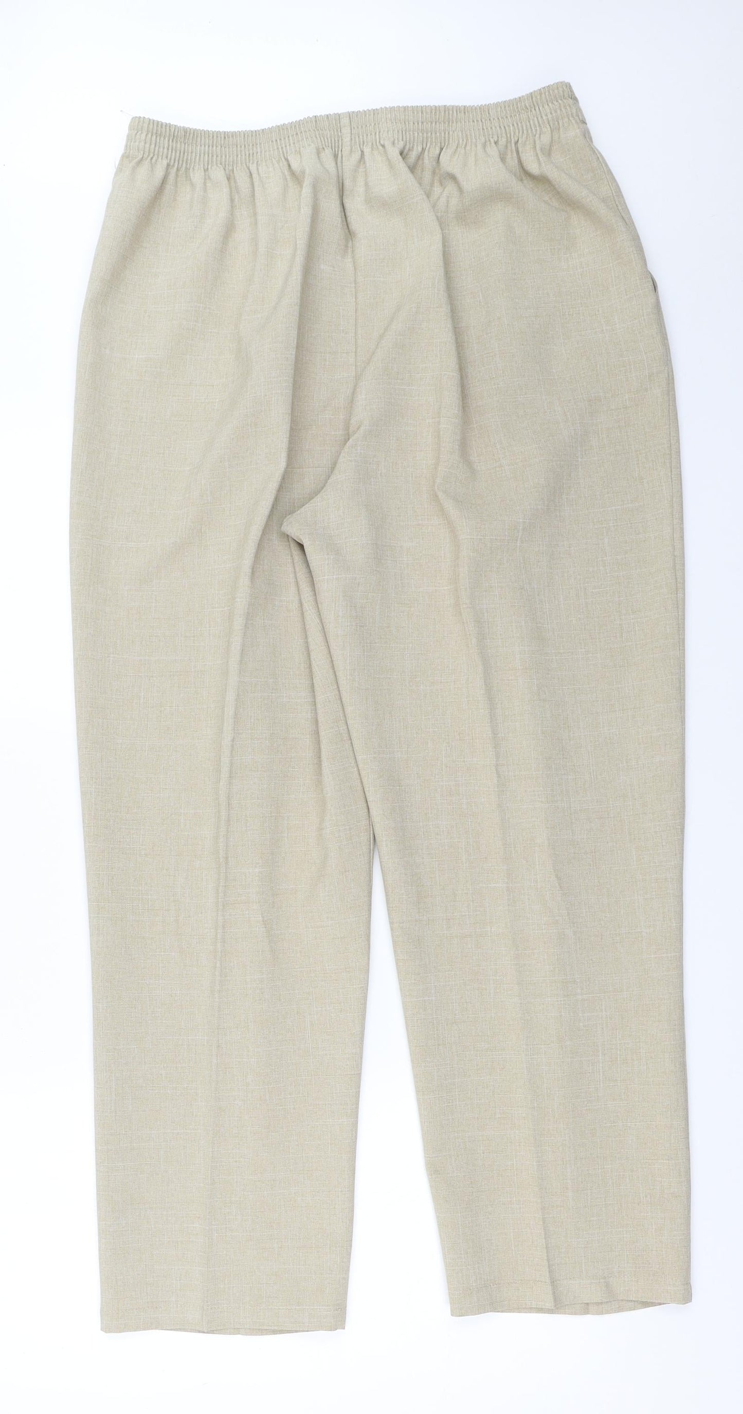 Womens UK Size 18 Preworn Regular Fit  Beige Trousers