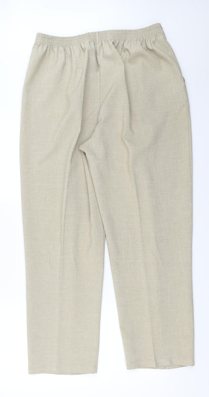 Womens UK Size 18 Preworn Regular Fit  Beige Trousers