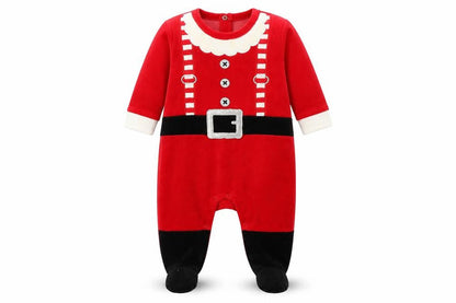 Front view of lily and jack Baby Red Babygrow One-Piece, size 3-6, Months