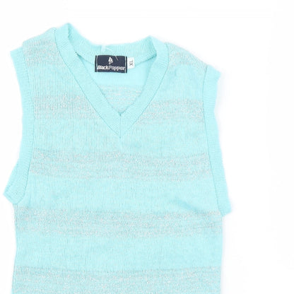 Black Pepper Womens Blue Striped  Vest Jumper Size XL