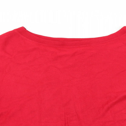 Womens UK Size 10 Marks and Spencer Red Pullover Jumper