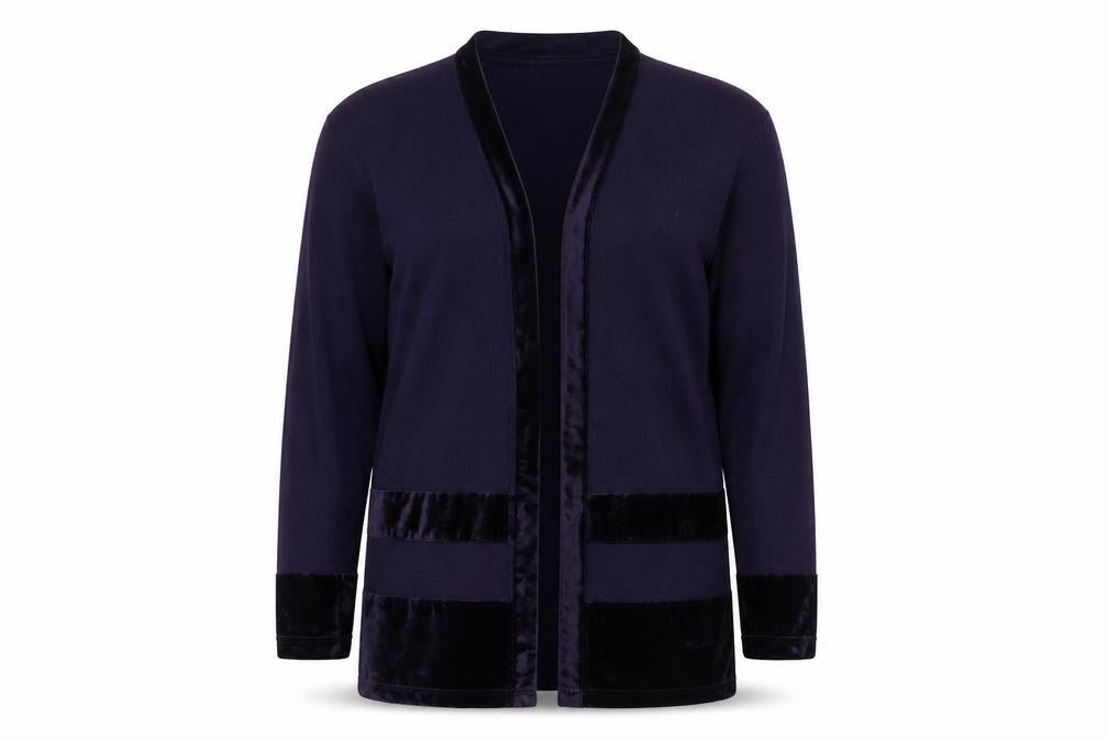 Front view of By Design women’s purple cardigan jumper, size M