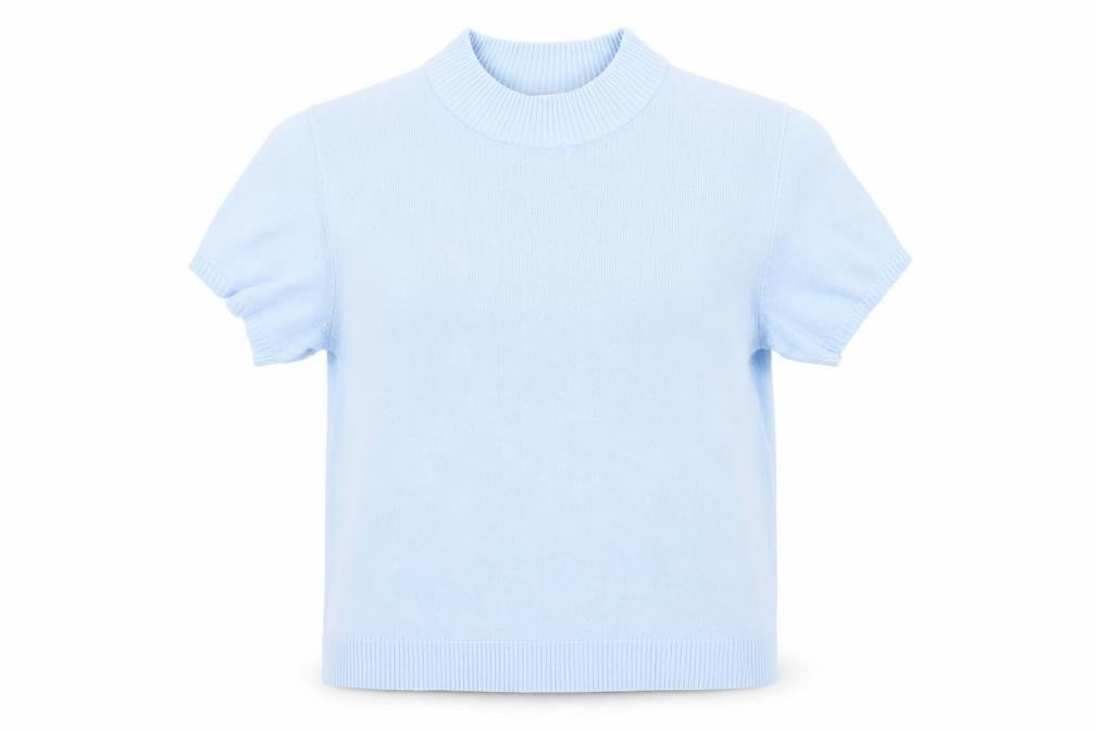 Front view of Damart women’s blue jumper, size UK 20