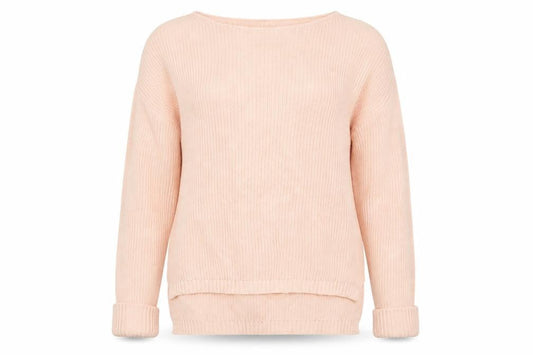 Front view of Avenue women’s pink jumper, size UK 14