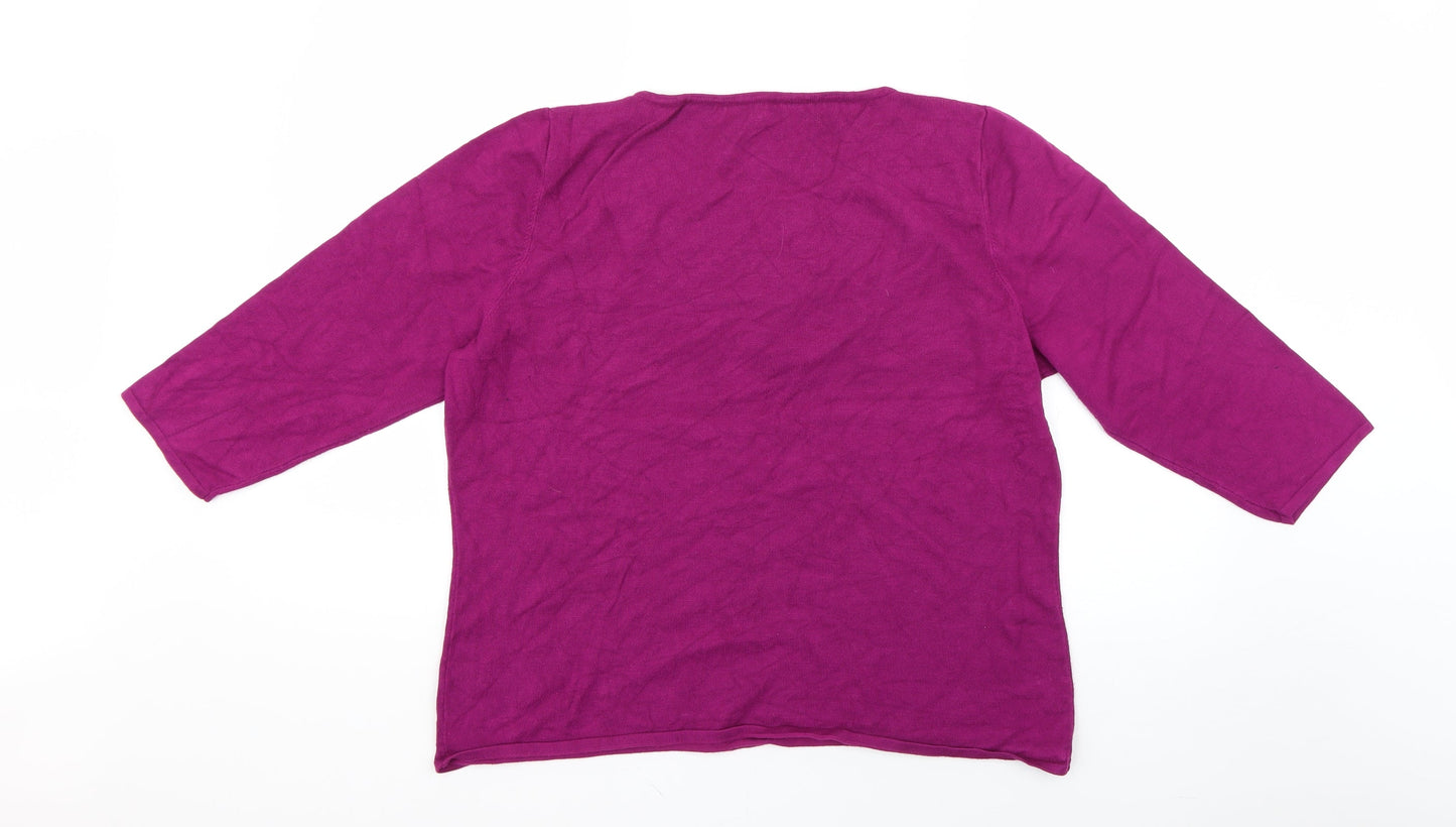 Womens UK Size L Preworn Purple Pullover Jumper