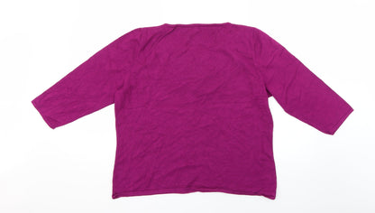 Womens UK Size L Preworn Purple Pullover Jumper