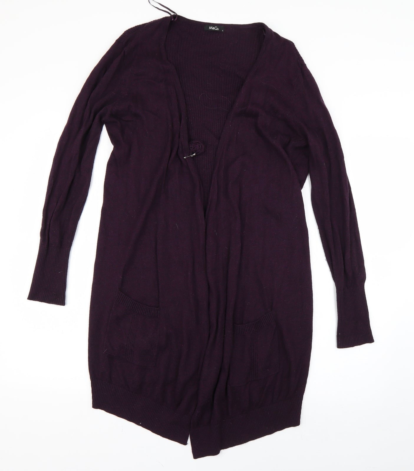 Womens UK Size S M&Co Purple Cardigan Jumper