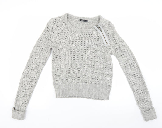 Womens UK Size S Brave Soul Grey Pullover Jumper