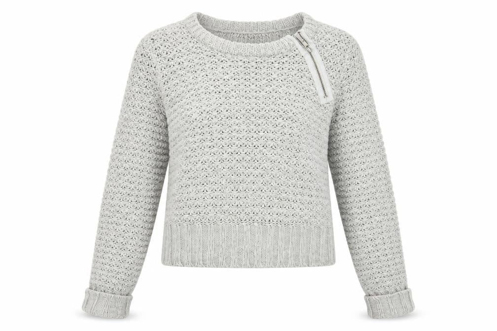 Front view of Brave Soul women’s grey jumper, size S