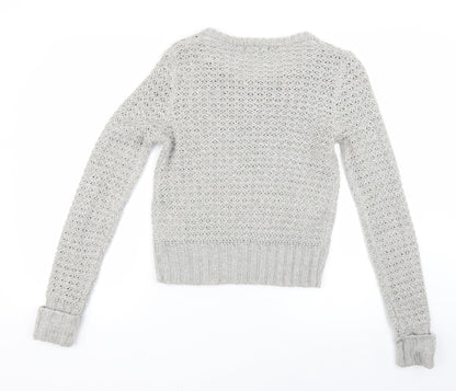 Womens UK Size S Brave Soul Grey Pullover Jumper