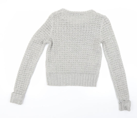 Womens UK Size S Brave Soul Grey Pullover Jumper