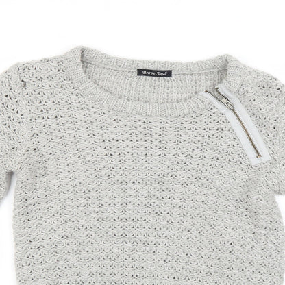 Womens UK Size S Brave Soul Grey Pullover Jumper