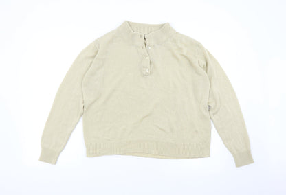 Womens UK Size M Damart Beige Henley Jumper