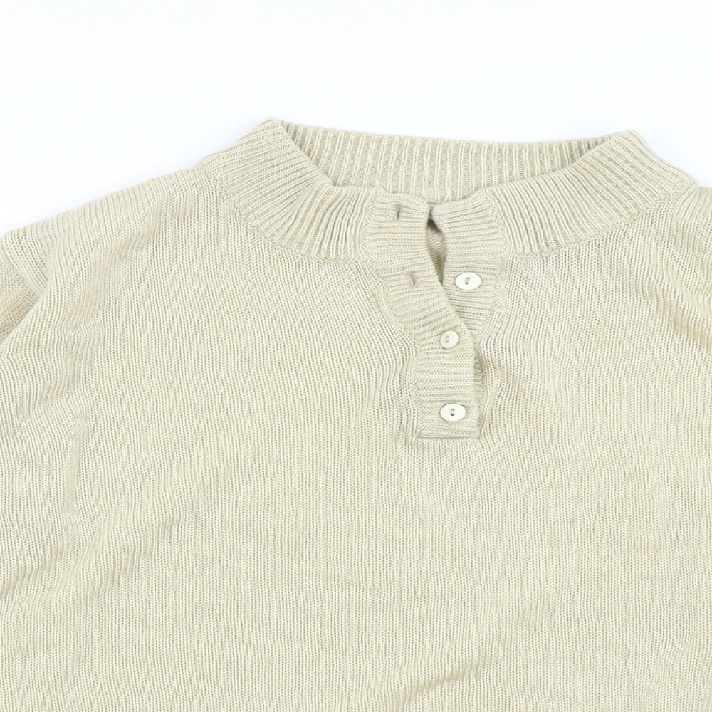 Womens UK Size M Damart Beige Henley Jumper