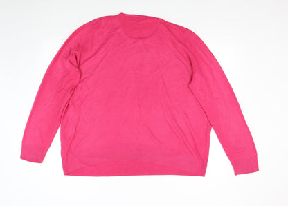 Womens UK Size 20 M&S Pink Pullover Jumper