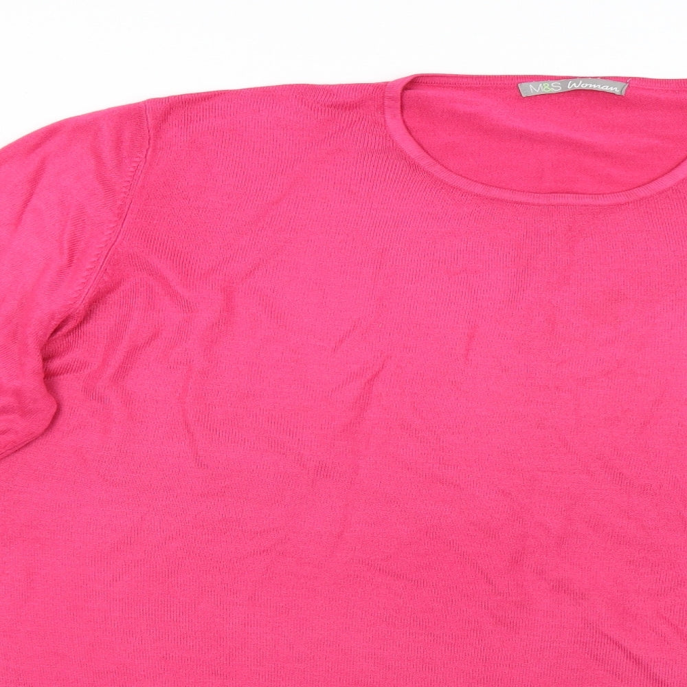 Womens UK Size 20 M&S Pink Pullover Jumper