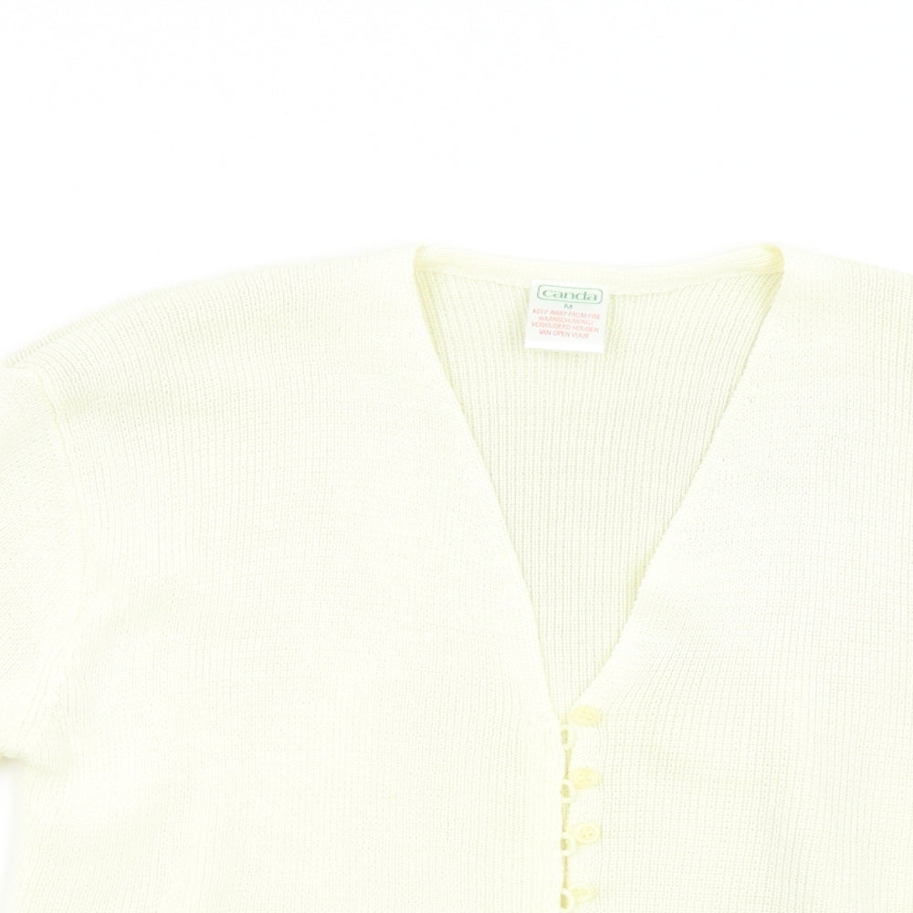 Womens UK Size M Canda Beige Cardigan Jumper