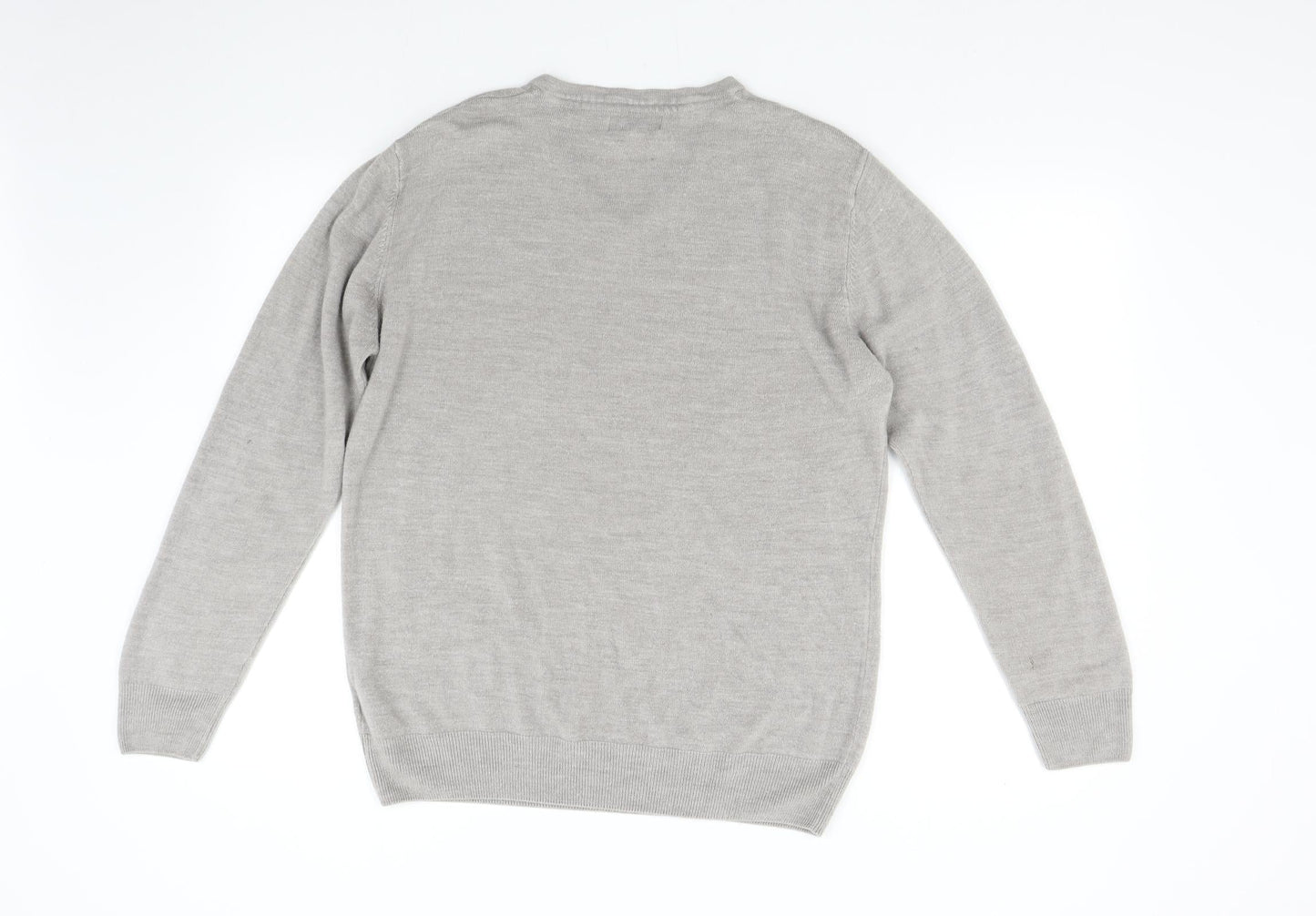 Matalan Mens Grey  Knit Pullover Jumper Size L